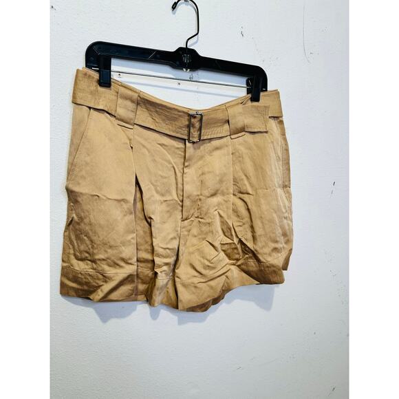 NWT A.L.C. Tan Tawny Brown Mid Rise Detachable Belt Grayson Shorts Size 6 - Picture 12 of 12